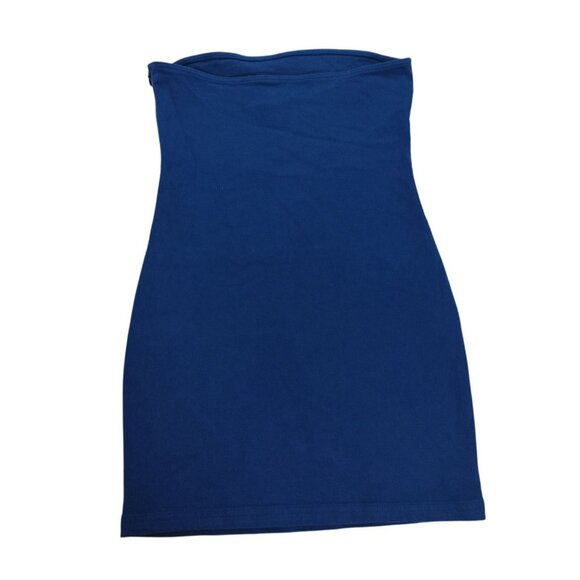 Zara Womens Strapless Blue Bodycon Dress Size S Cotton Blend, NWT. - Picture 2 of 7